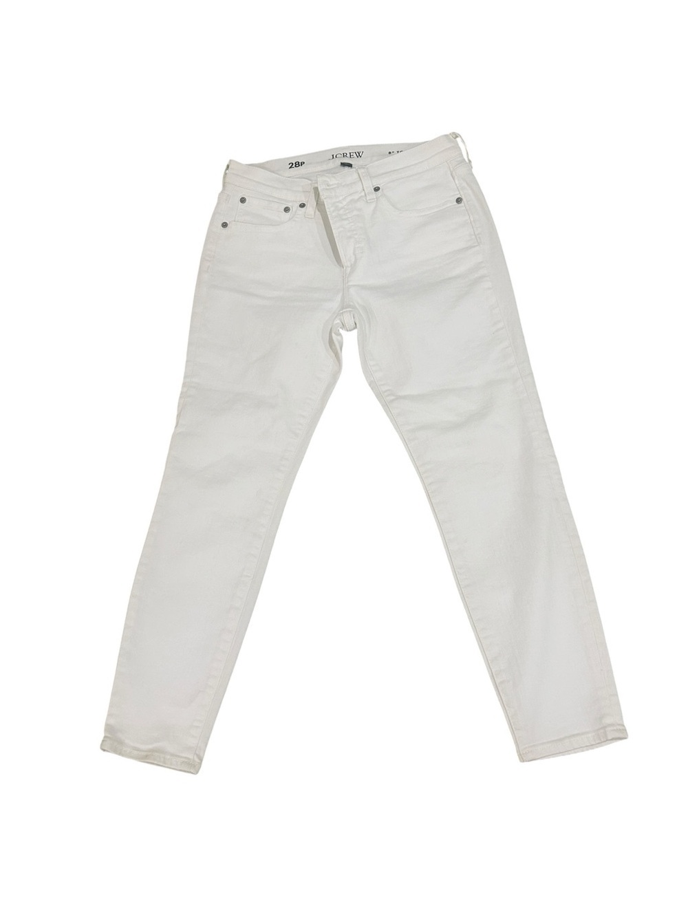 J. Crew Skinny 8” toothpick stretch cotton White denim Jeans size 28petite
